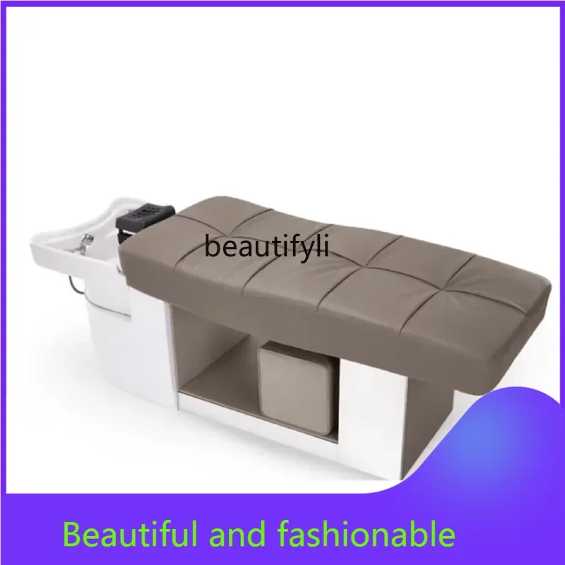 

zGNew Arrivals Barber Shop Shampoo Chair Lying Completely with Fumigation Water Circulation Ceramic Hair Salon Massage Flushing