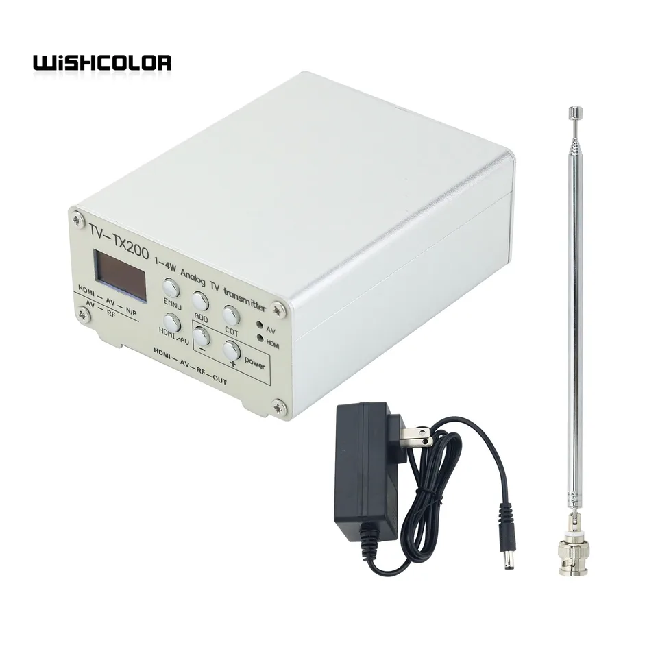 Transmissor de TV analógico HamGeek TV-TX200 VHF/UHF com suporte