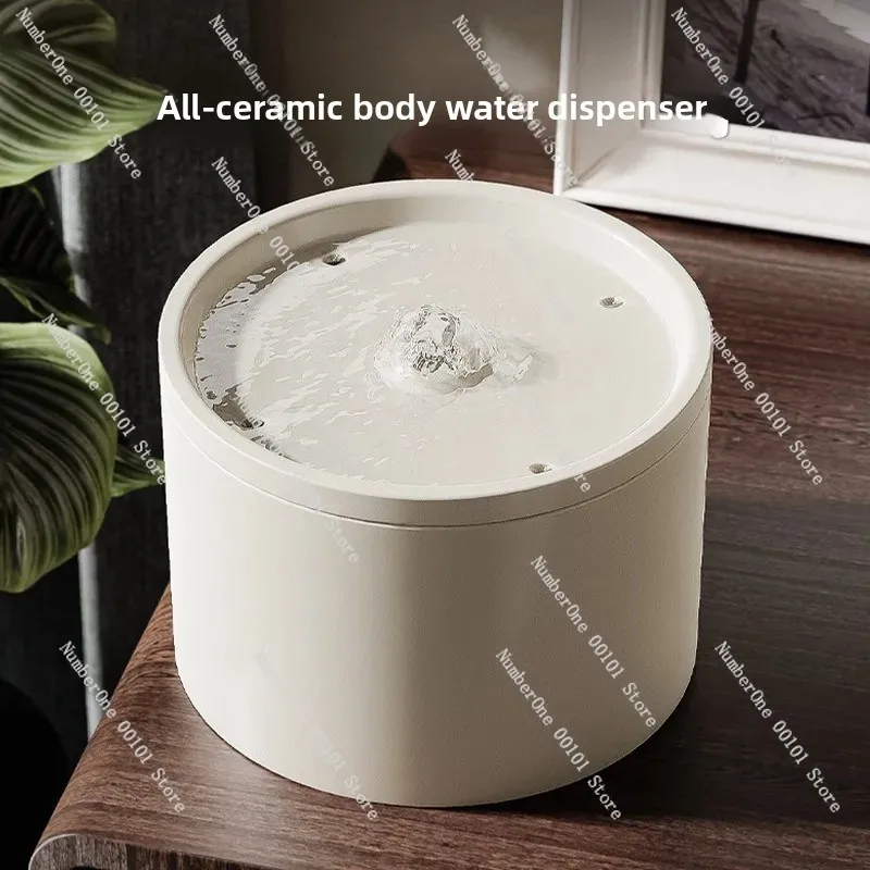 Ceramic Automatic Pet Water Dispenser, Circulating Fresh Water Bowl for Dogs Cats, Easy Drinking & Filtered Feeder view 5