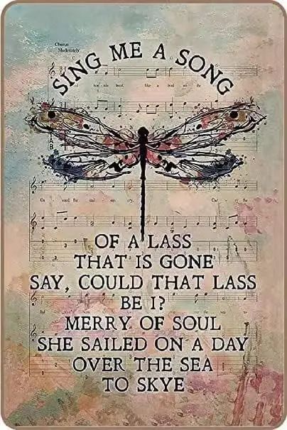 Vintage Metal Tin Sign Wall Decor-Sing Me a Song of a Lass-Retro Tin Sign for Home Office Boho Room Wall Art Decor Gift for sign