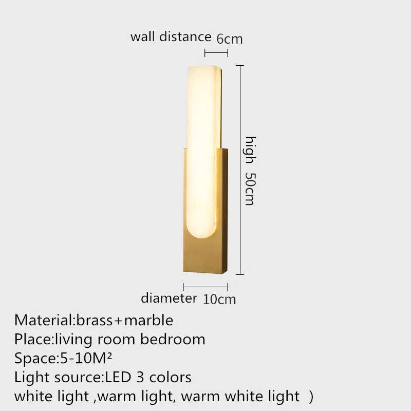 AOSONG Interior Brass Sconce Lighting LED 3 Colors Black Copper Wall Lamp Simple Art Decor for House Living Bed Room