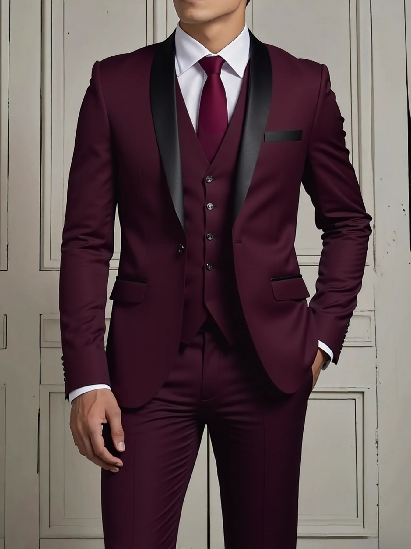

[Business Suit]3pcs Men's Formal Suit - Versatile Attire for Weddings, Parties & Office Gatherings