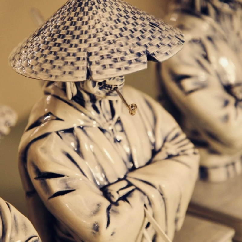 MJ Ghost Warrior Ceramic Incense Burner Trendy Toys Skull Blue Gift NBHD Mountain Sculpture