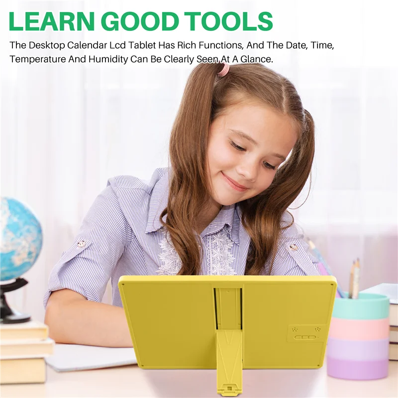 

Многофункциональный электронный настольный календарь BAAY, ЖК-доска для рукописного ввода с будильником, влажность, температура, ЖК-доска объявлений