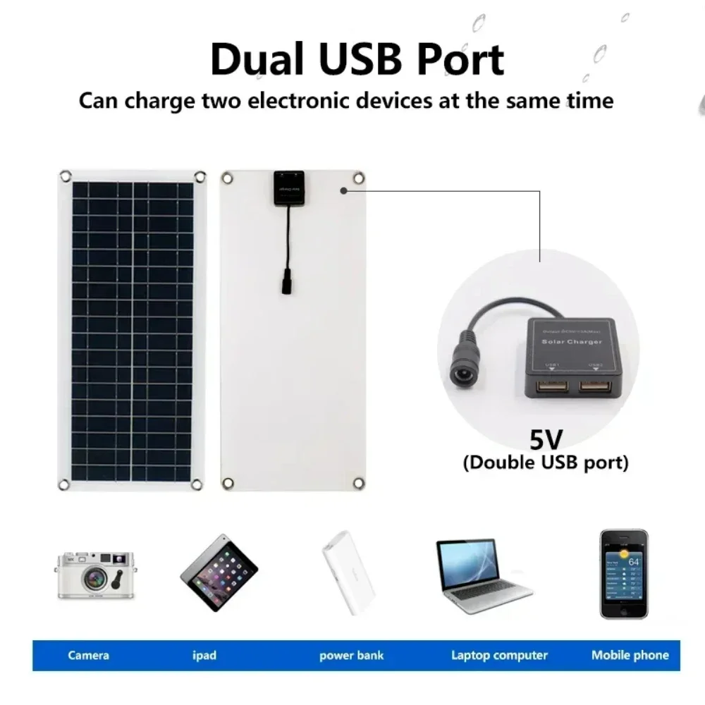 EESBAO Solar Panel Set Is Suitable for RV Camping 5V USB Mobile Phone MP3 Charger Outdoor Emergency Battery Power 100A image 3