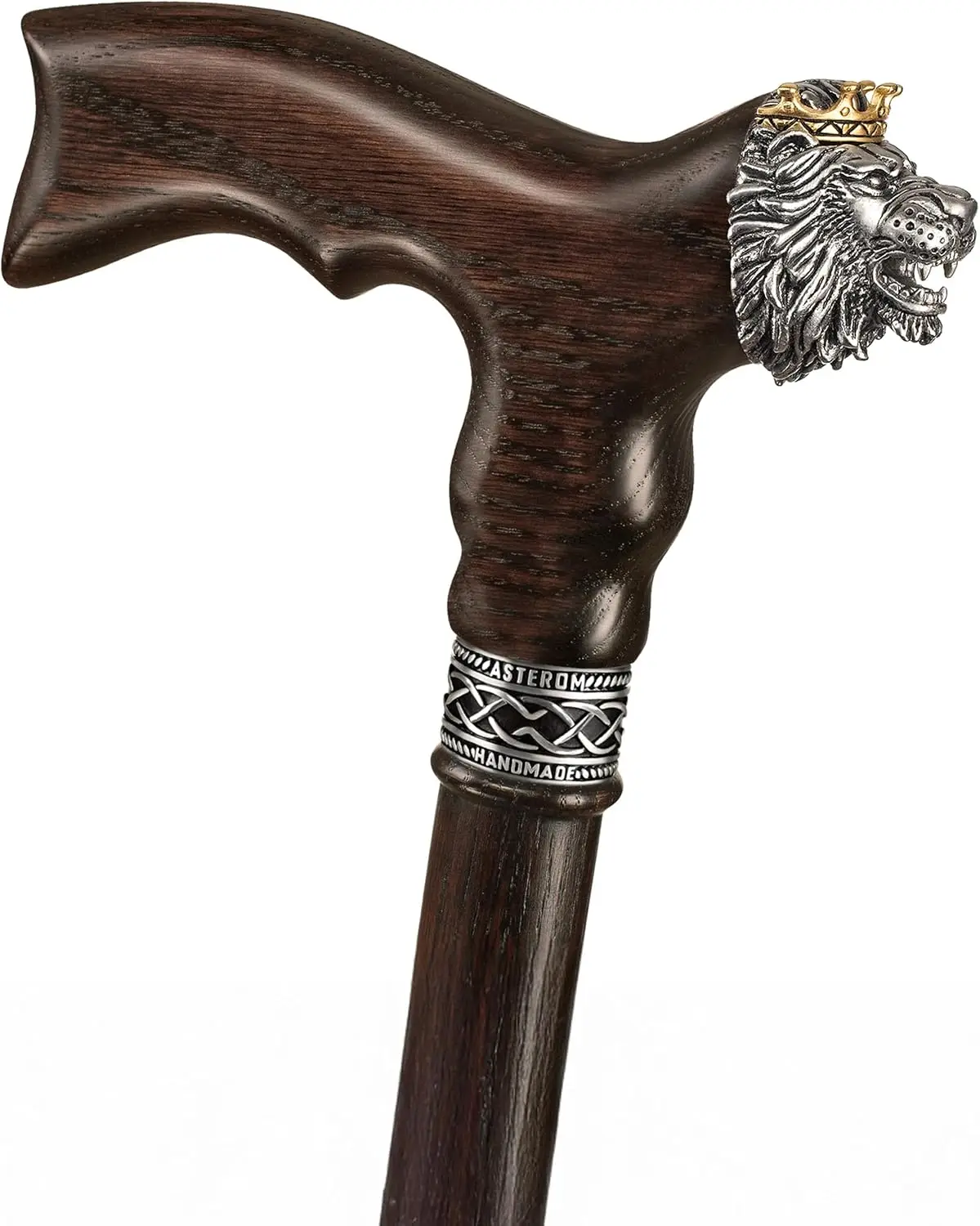 Bastón de madera hecho a mano con diseño de león - Bastones elegantes y geniales para hombres, mujeres y personas mayores