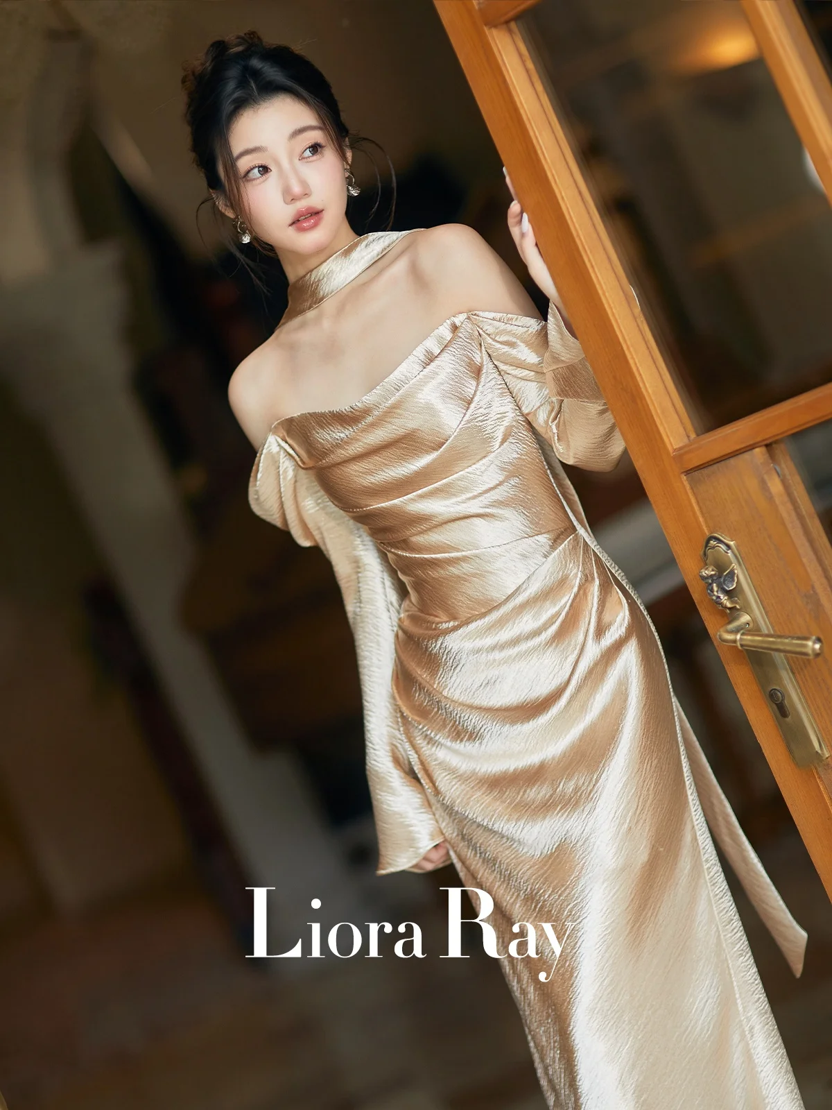 

Новое свадебное платье Liora Ray Gold Peridot для женщин, элитное, модное, с эффектом обертывания, коллекция 2025 года