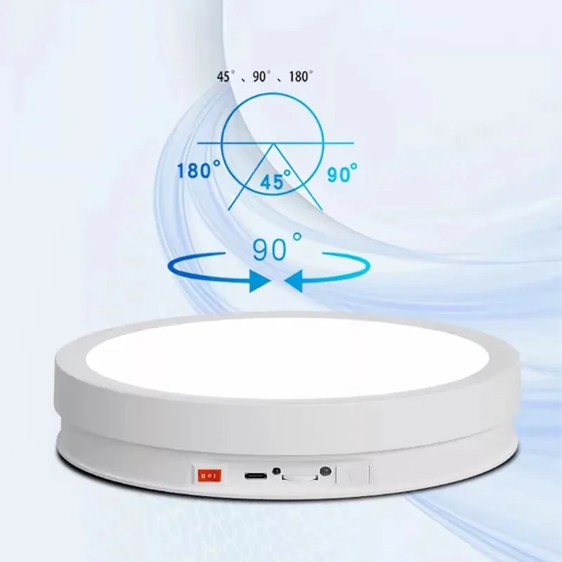 Auto-Rotating Display Turntable with LED Lights 32CM Remote Control Shooting Platform