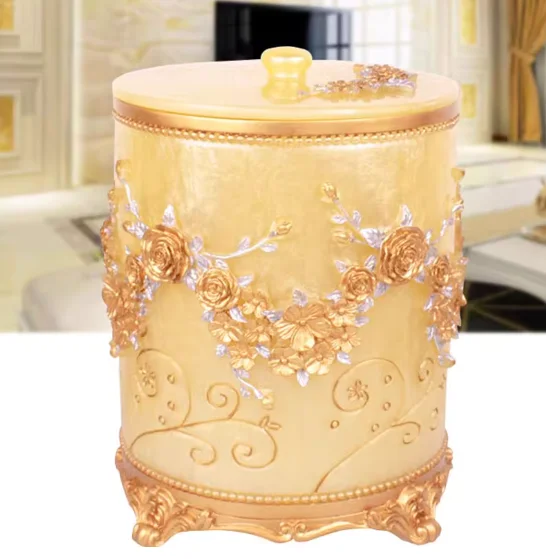 

Европейский стиль, гостиная, спальня, бытовое большое ведро для хранения мусора, креативное круглое покрытое гигиеническое мусорное ведро из смолы с c