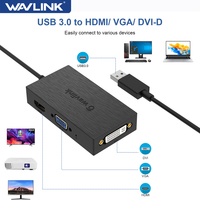 Wavlink USB3.0 Dual 2K Display Adapter USB to HDMI-Compatible VGA DVI Full HD USB Multiple Monitor Adapter For Windows Mac OS