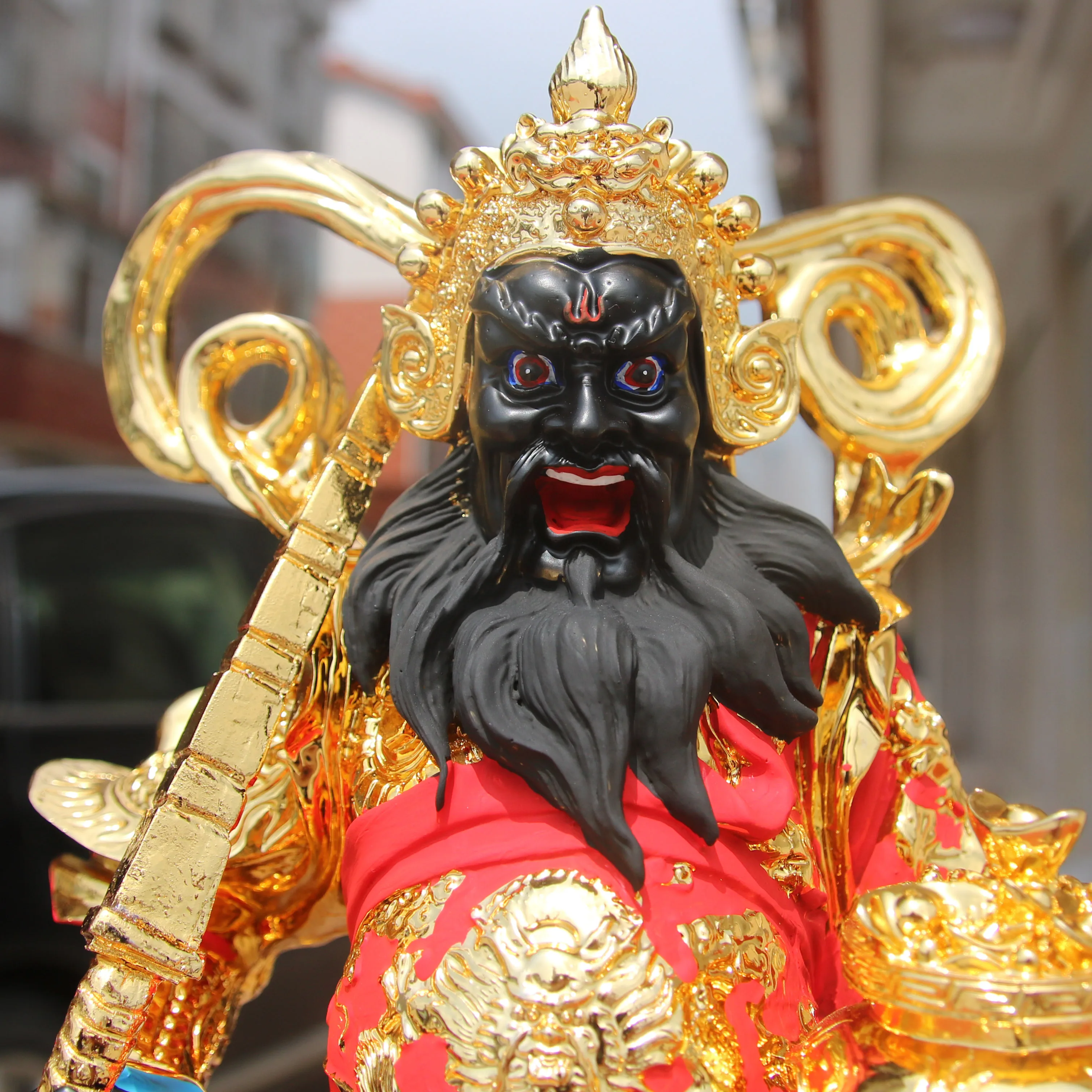 38 سنتيمتر متجر منزلي كبير شركة النمر تعويذة طرد الأرواح الشريرة الثروة الله حسن الحظ كاي شين تشاو غونغمينغ فنغ شوي تمثال #3