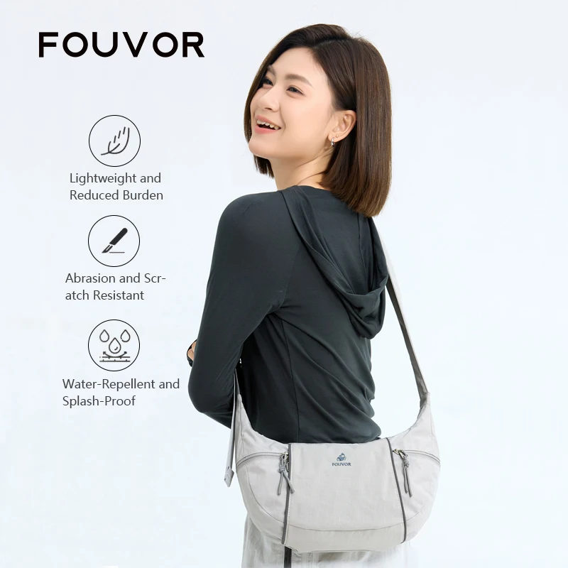 

Fouvor Women's Crossbody Bag 2026 Travel Shoulder Bags Lightweight Minimalist Work Daily Youth Teenager Croissant Bag 3073-05