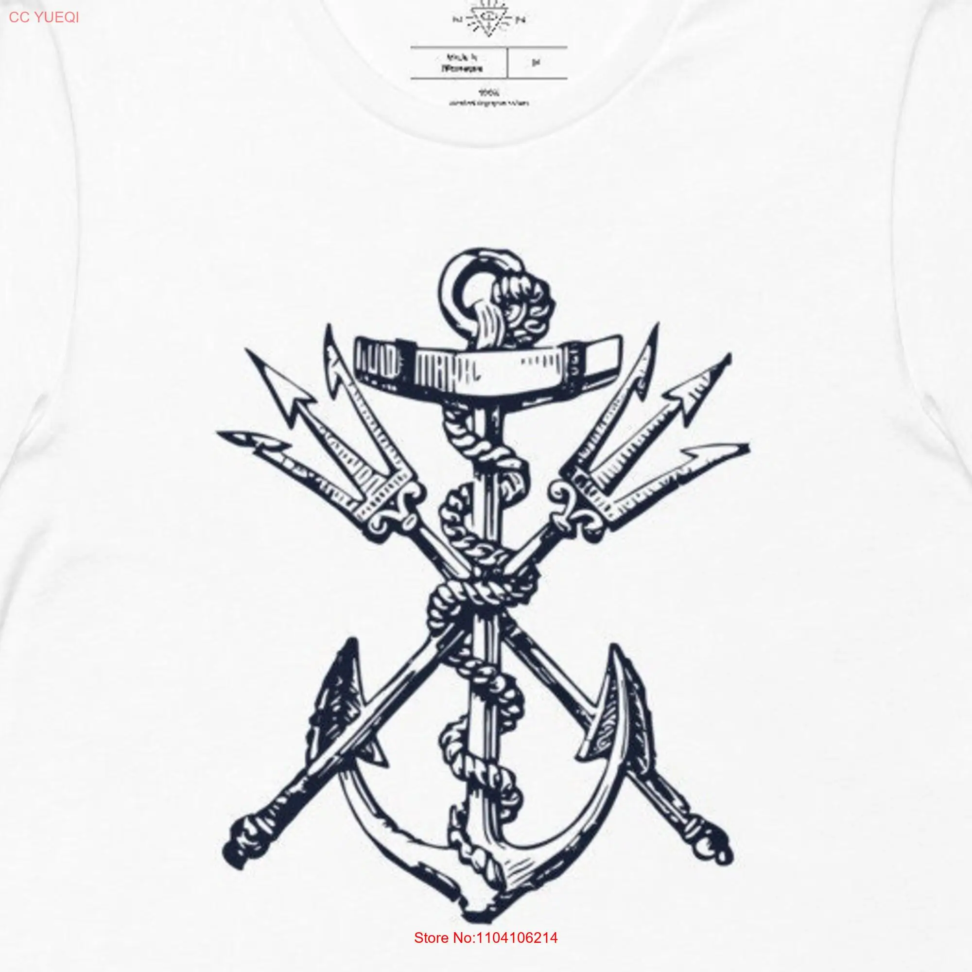 Nautical Anchor Vintage Design t shirt long or short sleeves