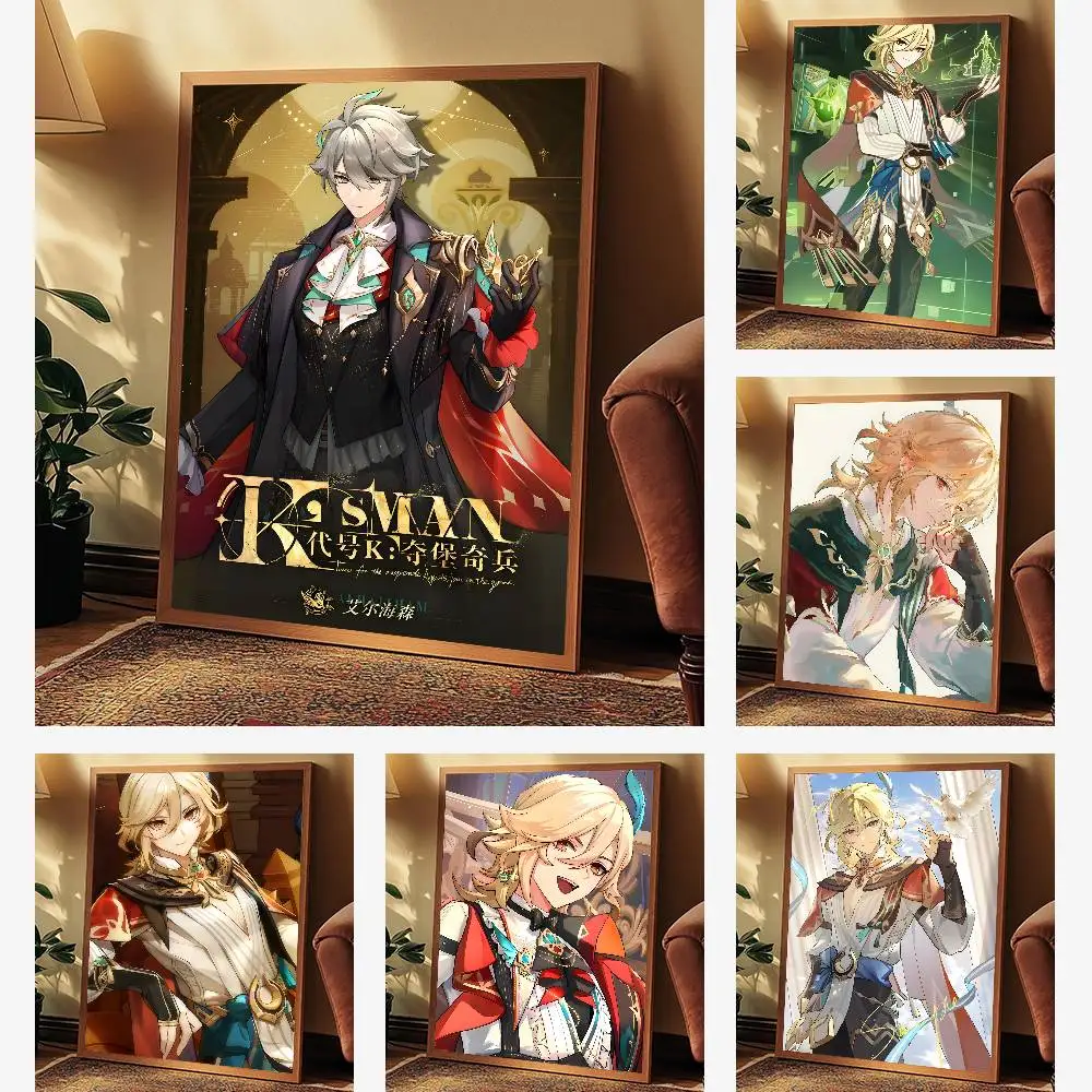 جينشين إمباكت كافيه الهيثم ملصق فني ذاتي اللصق ملصق مضاد للمياه مقهى ديكور جدران غرفة النوم #2