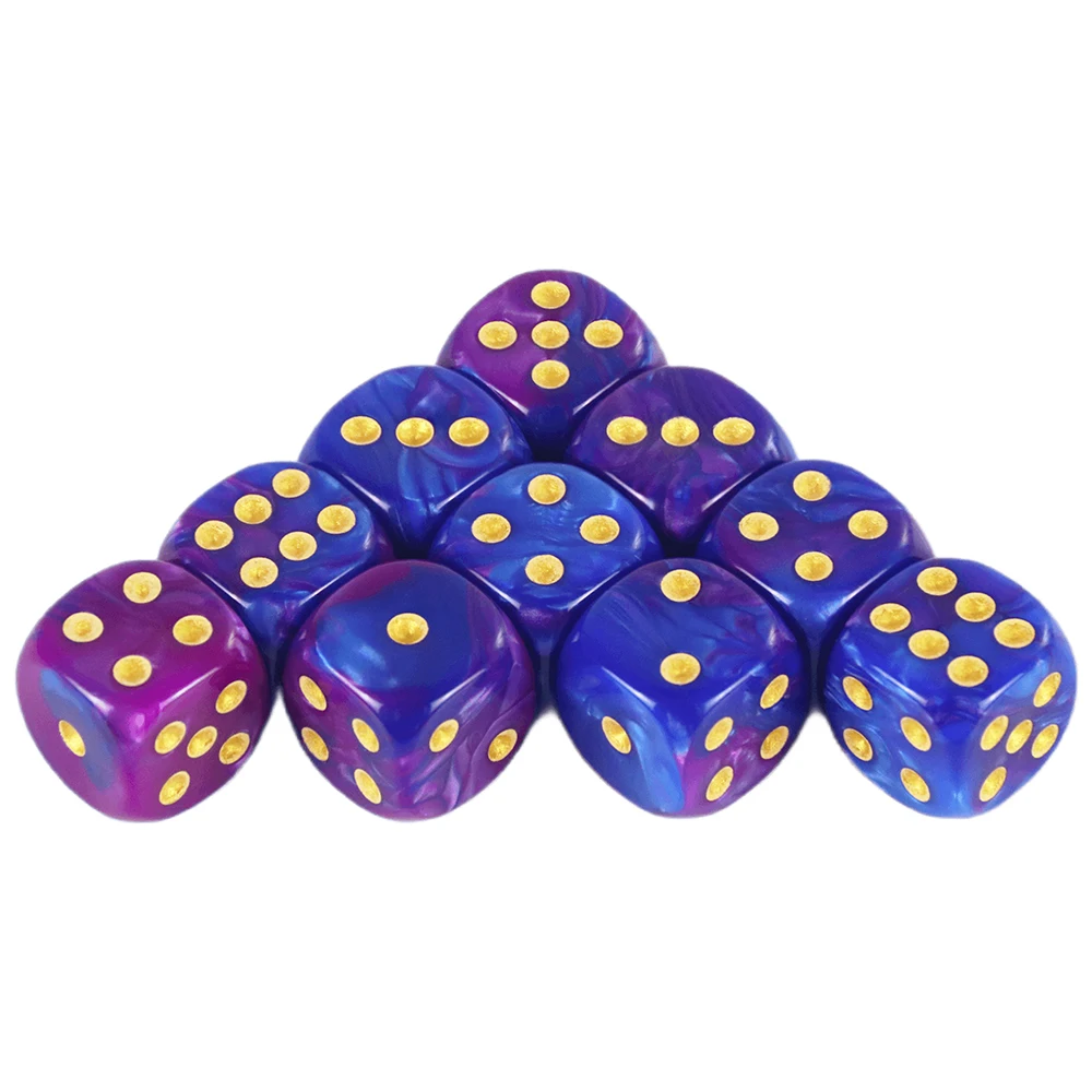 T & G 10 teile/satz von 12mm D6 Gambling Dice mit Gold Standard Dot für Tabletop Spiel