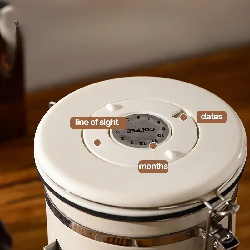 Contenedor de almacenamiento de alimentos para cocina, lata de granos de acero inoxidable, caja de almacenamiento sellada para granos de café, herramientas de cocina frescas