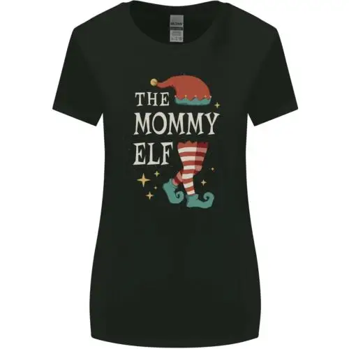 The Mommy Elf Funny Christmas Xmas Womens Wider Cut T-Shirt