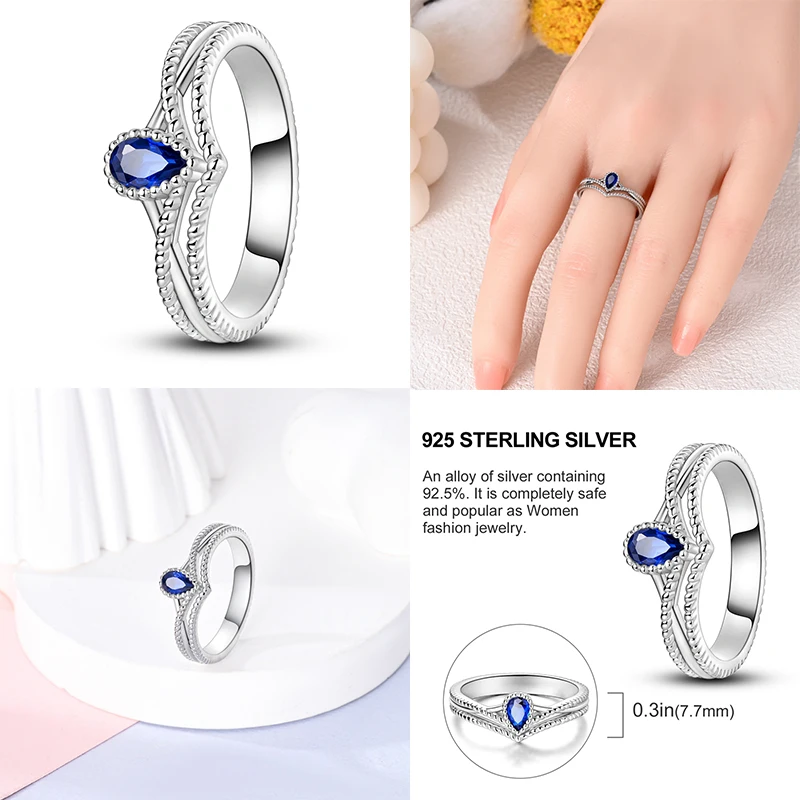 925 Silver Fine Wedding Rings For Women Butterfly Moon Star Sun Travel Luxury Colored Zircon Girl's Engagement Ring