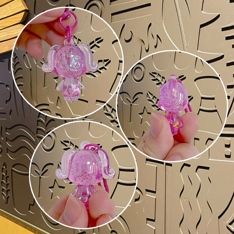 1 Piece Cartoon Bling Dog Animal Keychain Key Ring For Friend Lovers Cute Creative Bag Car Earphone Box Key Accessories