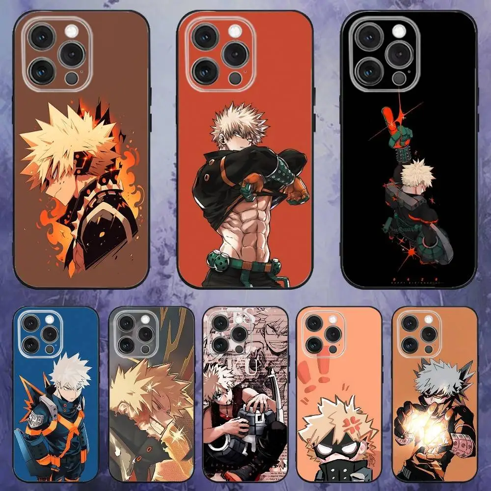 

Bakugo My Hero Academia Phone Case For iPhone 17,16,15,14,13,12,Pro,Max,Plus,E,SE4,Air,Mini Black Soft Box