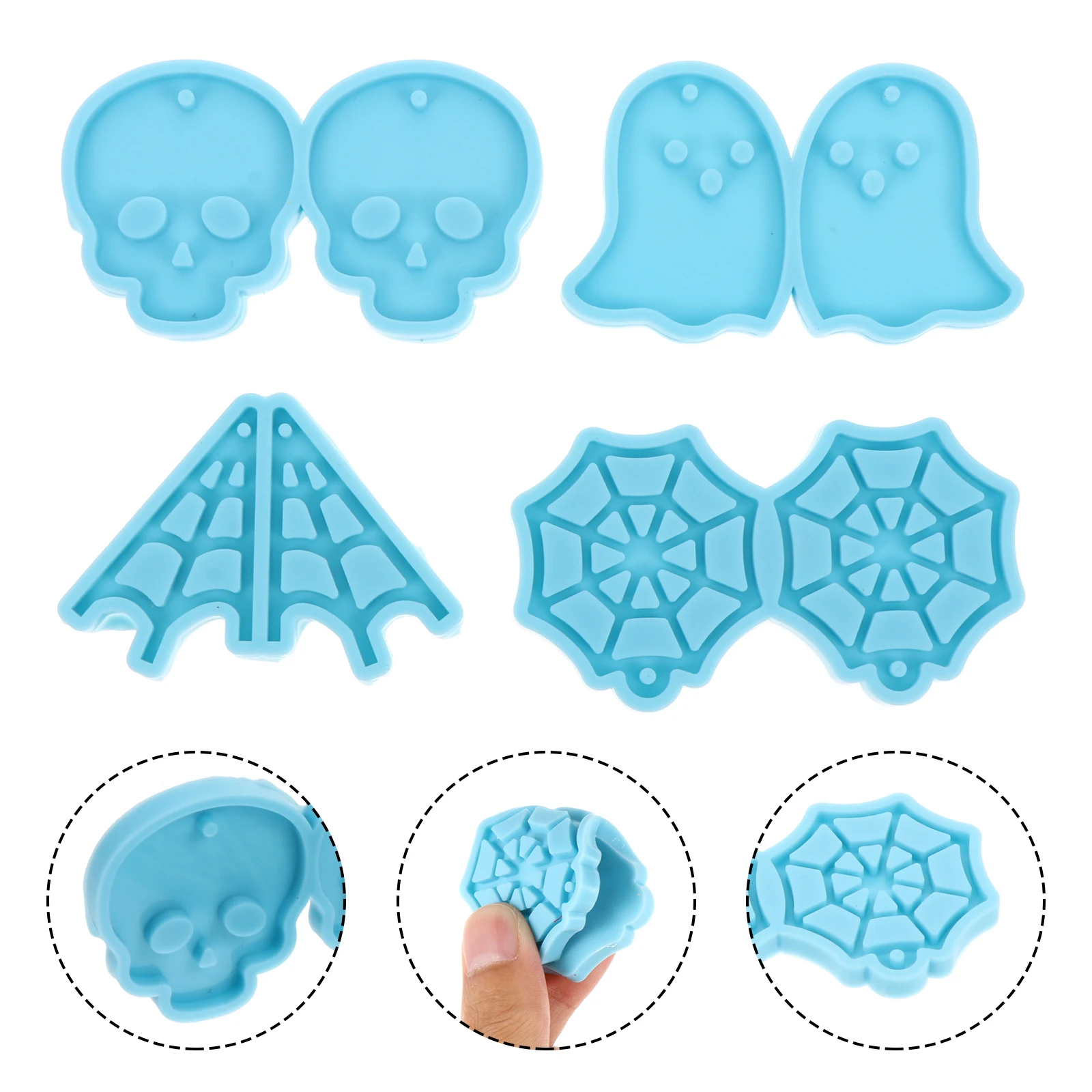 

4pcs Earring Mold Silicone DIY Jewelry Mold Epoxy Resin Casting Kit for Eardrop Making Durable Easy Demould Ear Jewelry Craft
