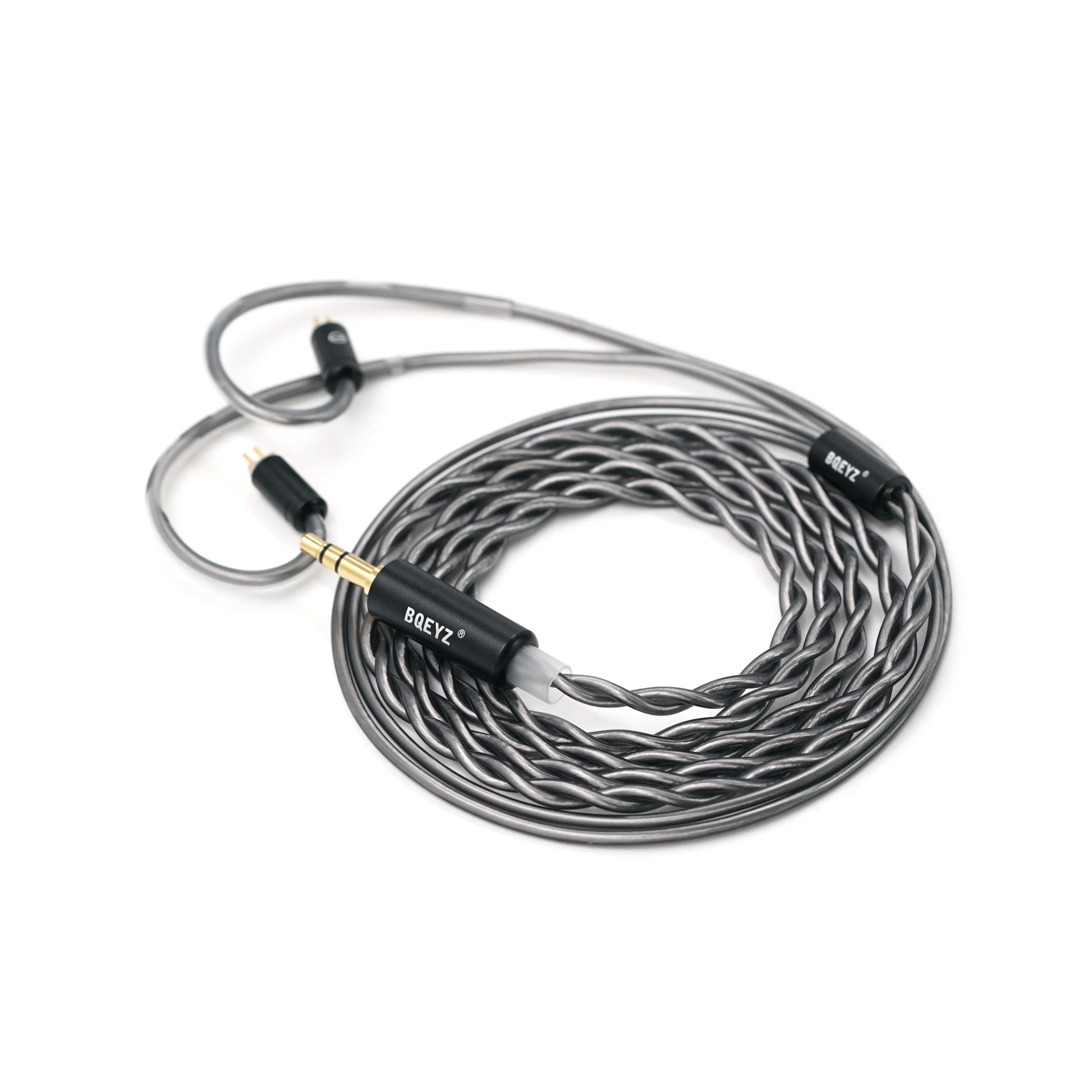 BQEYZ BQ10 12mm PET Dynamic Driver in-Ear Earphones HiFi Wired IEM Gaming Earbuds 0.78mm 2Pin Detachable Silver-plated OFC Cable