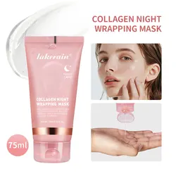 Lakerain Elasticity Hydration Care Reduces Sagging & Dullness Hydrolyzed Collagen For Glowing Skin Collagen Night Wrapping Mask