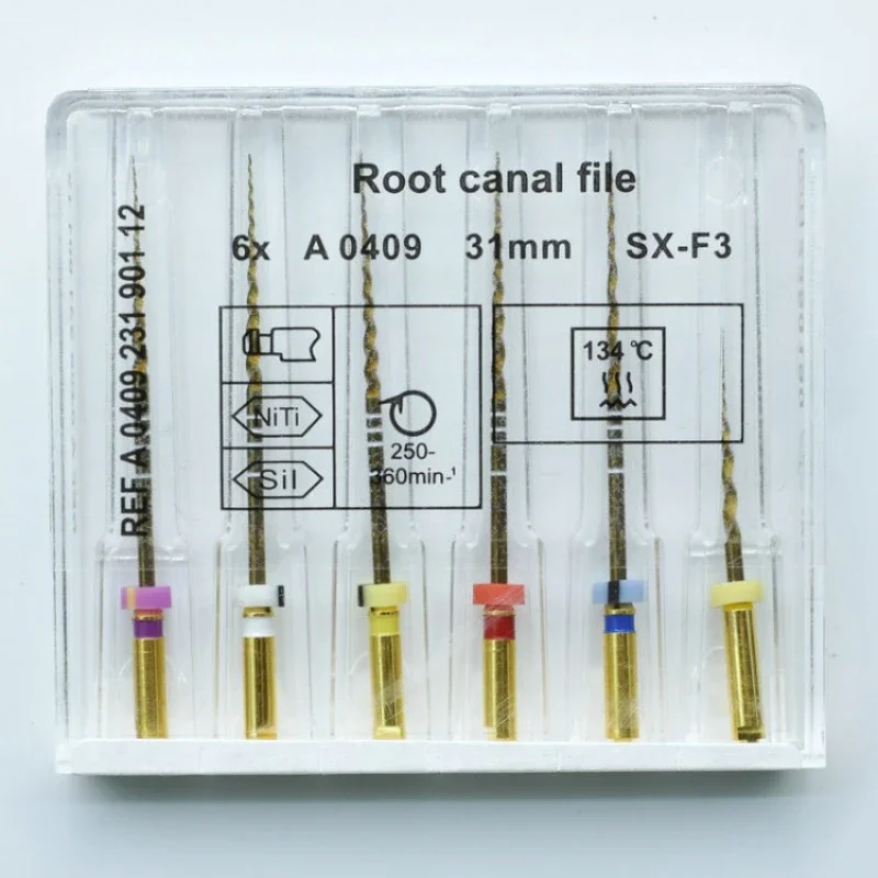 Lima per canale radicolare in nichel-titanio dentale Lima per canale radicolare in oro 21mm/25mm Strumento per dentista dentale in nichel-titanio