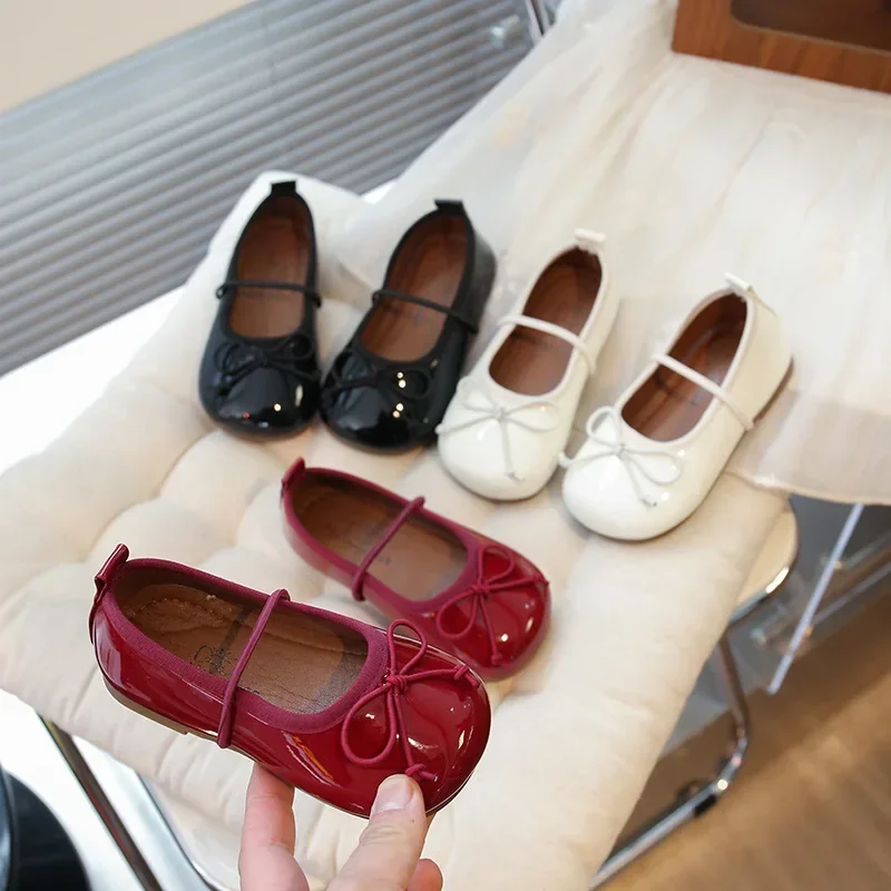 

Girls Soft Bottom Multi-color Leather Spring Autumn New Baby Girl Bright Color Leather England Style Breathable Princess Shoes