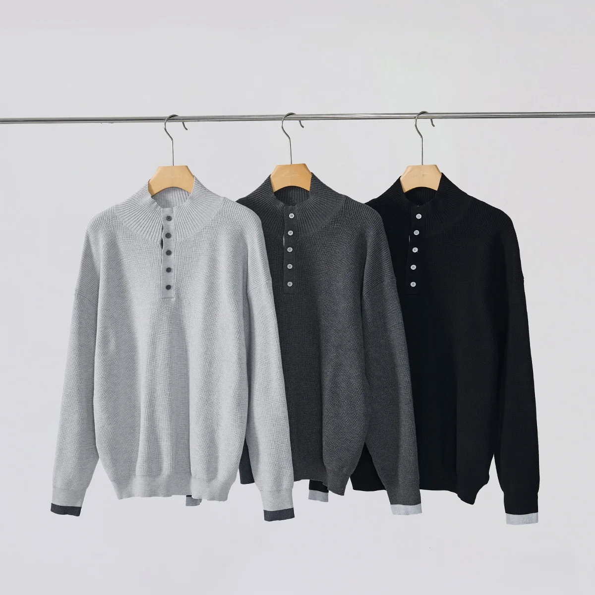 

Мужской вязаный свитер свободного кроя из смесовой шерсти с высоким воротником, длинными рукавами, для повседневной носки, осень-зима, дизайн с цветовыми блоками