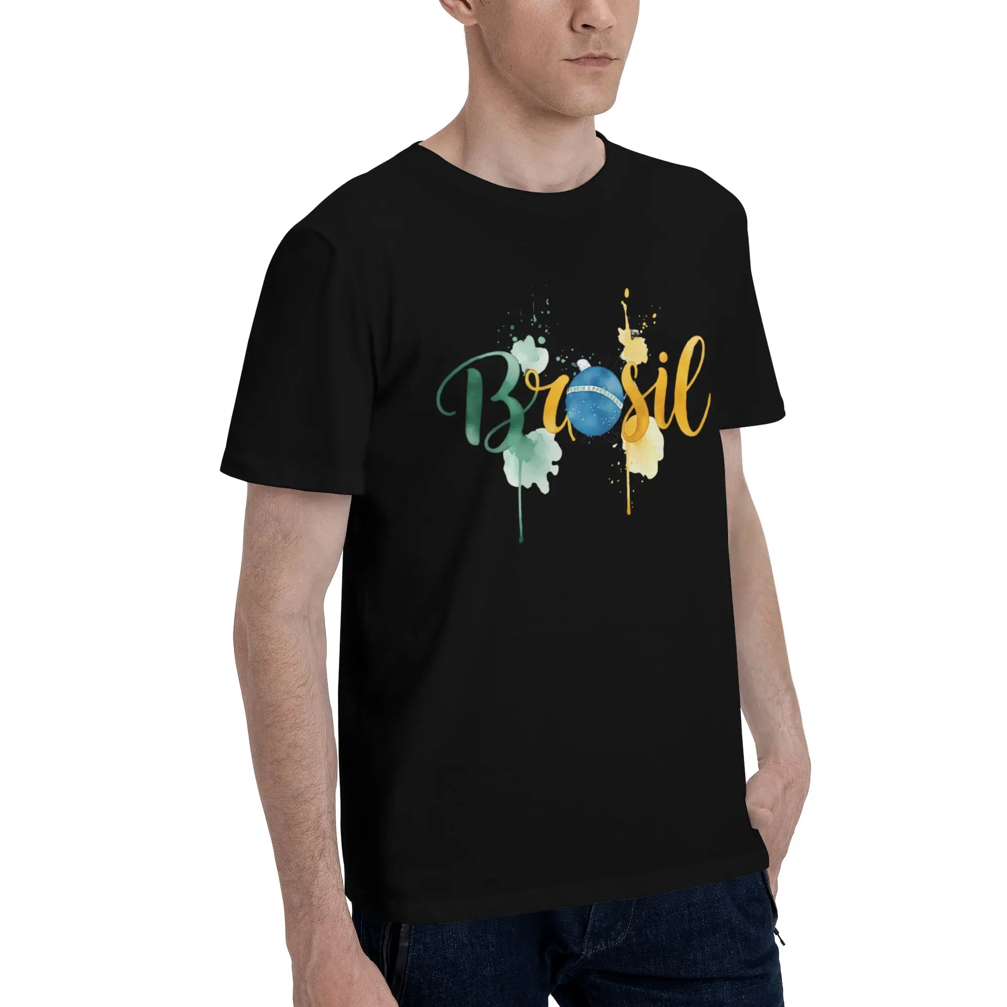 Brazilian Pride Brasilian Roots Novelty Graphic 100% Cotton T-Shirt Brasil Flag Tees Tops For Men