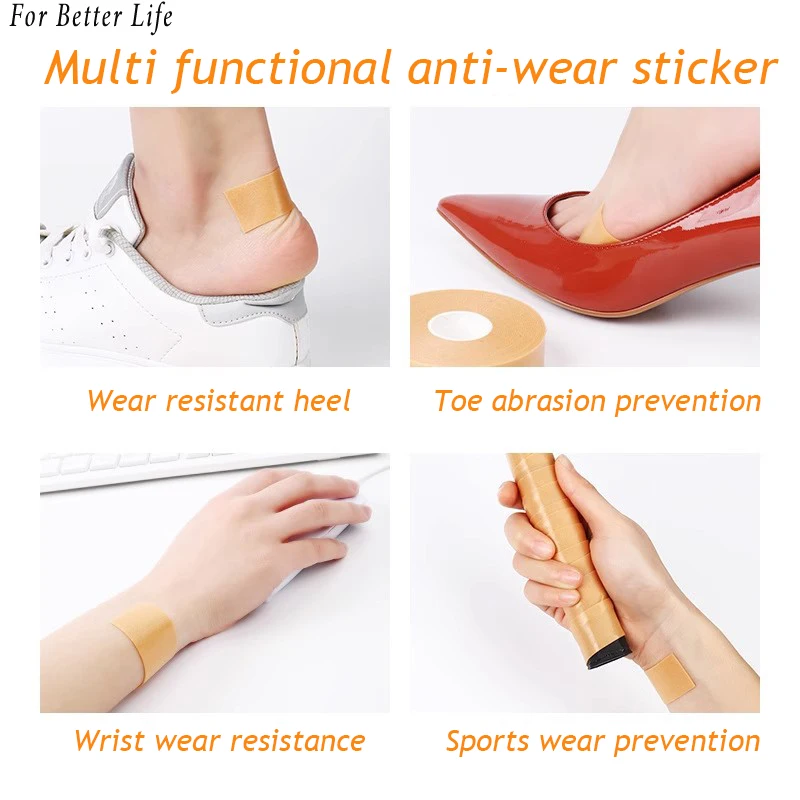 Protezione per cuscino per tallone in gel di silicone da 5 m Inserti per scarpe per la cura dei piedi da donna Adesivi per soletta Nastro protettivo per tallone per un uso confortevole