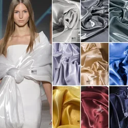 Super Bright Liquid Crystal Reflective Satin Fabric Thick Dress Pants Clothing Designer for Sewing Material Wholesale Cloth
