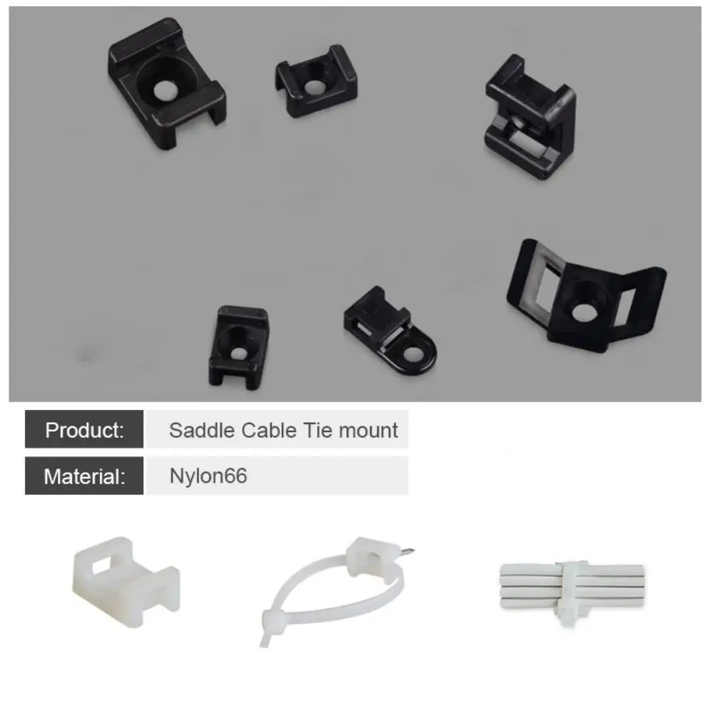 Cable Tie Mounts Seat Fixed Seat Wire Buddle Saddle Type Plastic Holder White Black STM HC-2 HC-4 Data Line Winder