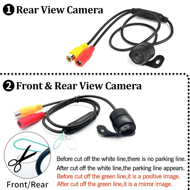 Car Reverse Camera HD Night Vision Wide Angle Rear View Parking Camera Waterproof CCD LED Auto Backup Monitor Color Image