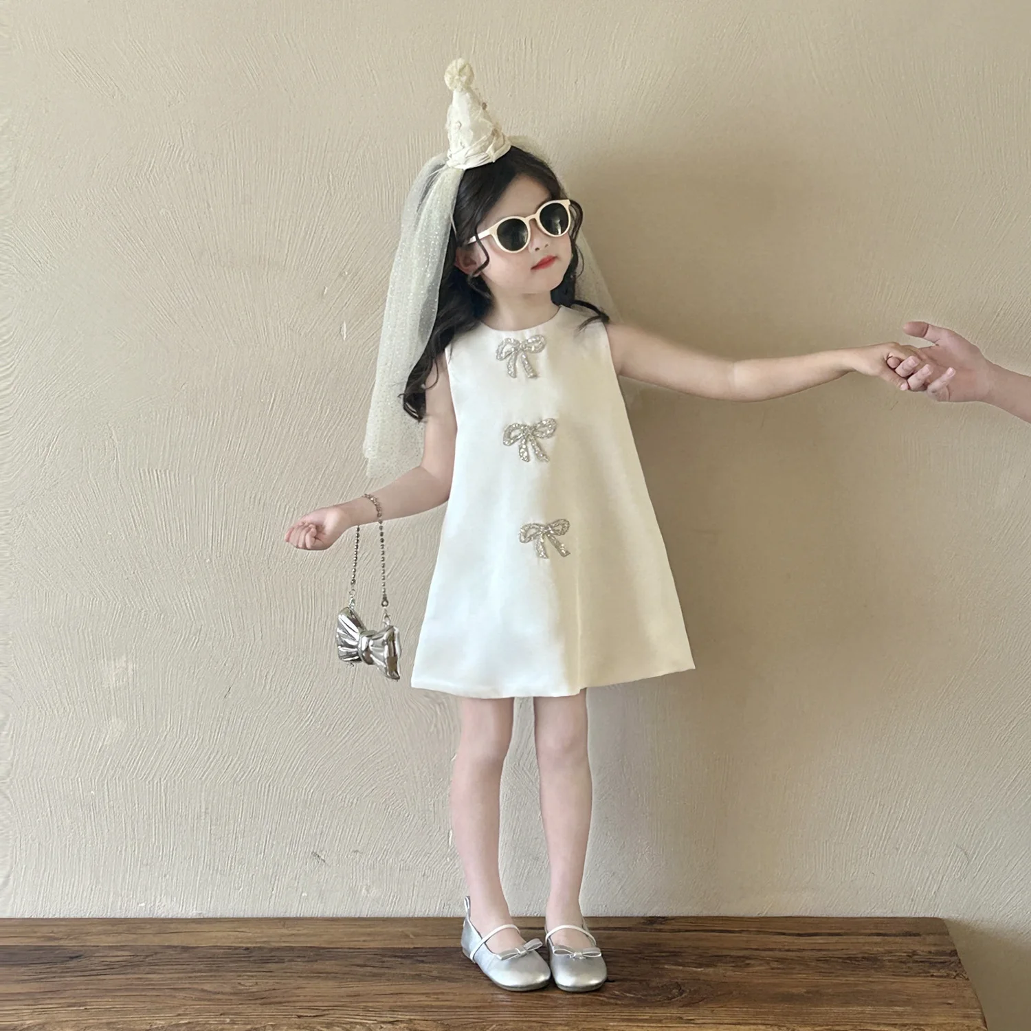 

Платье-жилет без рукавов для девочек, платье на день рождения, новинка лета 2025 года, элитное вечернее платье принцессы с бантом для девочек