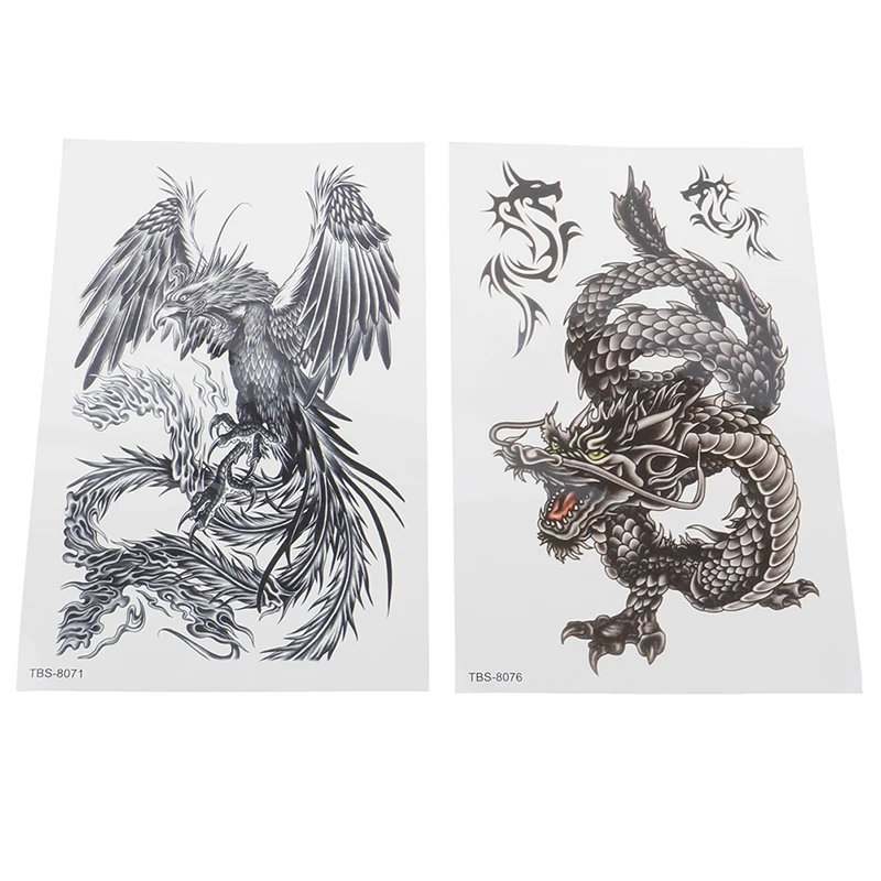 Waterdichte Tijdelijke Stickertattoo Dragon Phoenix Body Arm Leg Art Sticker Cool