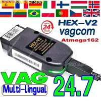 New Realese 24.7 VAG COM Scanner Tool VAG KKL VCDS Cable OBD2 Diagnostic Cable Multi-Language OBD2 Scanner HEX V2 VAGCOM