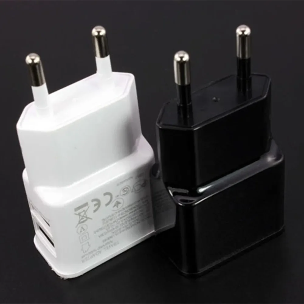 

EU Plug 5V Dual USB Universal Mobile Phone Chargers Travel Power Charger Adapter Plug for For iPhone Samsung Xiaomi Huawei