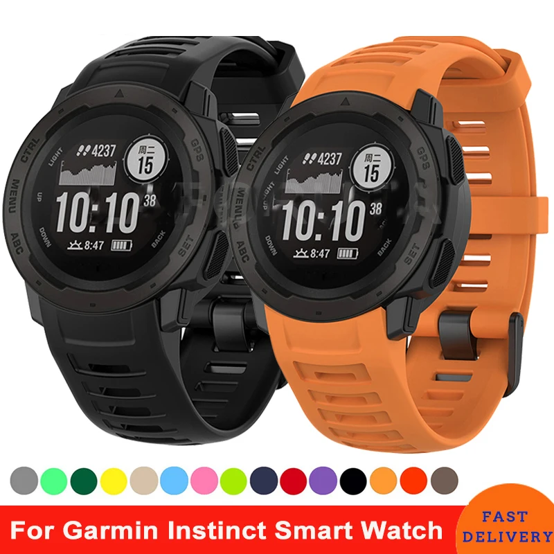 

Ремешок силиконовый для Garmin Instinct, сменный Браслет для наручных часов, защита от пота, со стальной пряжкой, 22 мм