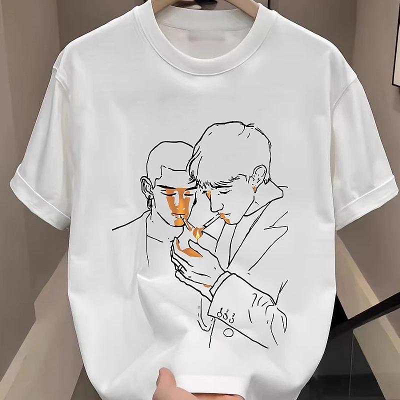 

Хлопковая футболка унисекс Y2k | Повседневная летняя футболка большого размера | Изготовленный на заказ графический принт