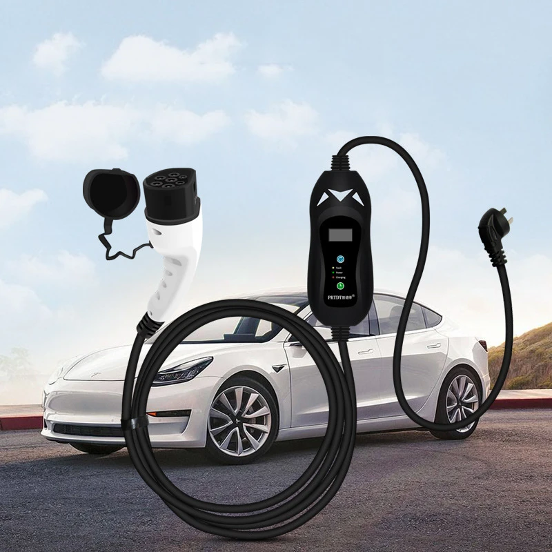 8-16A European Standard Electric Vehicle Charging Gun 80-250V Wide Voltage Design 8A/10A/13A/16A Charging Current Adjustment