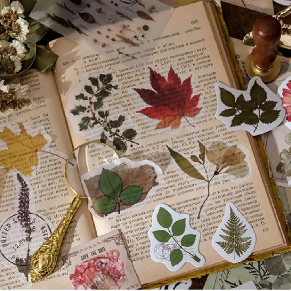 مقاوم للماء ملصقات القرطاسية خمر الإبداعية فراشة الزهور النبات سلسلة ملصقات الحيوانات الأليفة الكرتون DIY بها بنفسك سكرابوكينغ المواد