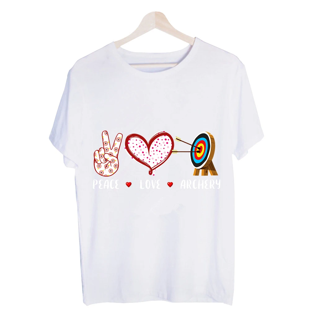 Men's Peace Sign Heart Target Graphic Tee, Short Sleeve Crew Neck T-Shirt for Casual Daily Wear