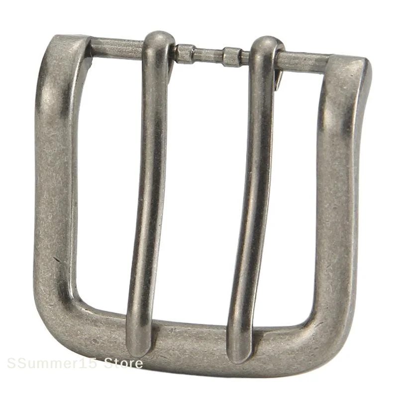 【R】1piece 40mm Metal Belt Buckles Double Pin Buckle End Bar High Quality Fit For 37mm-39mm Leather Belt Craft Parts