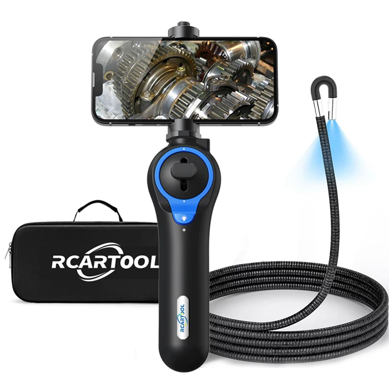 Boroscopio TLF de alta definición, rotación de 720 grados, boroscopio impermeable, detección de carbono con pantalla grande