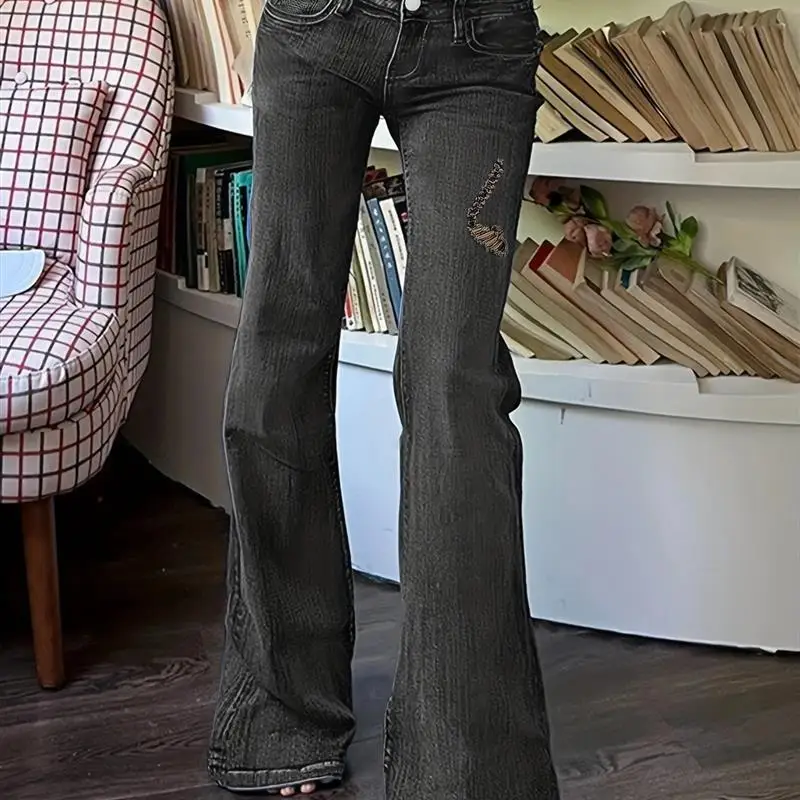 

Модные женские джинсы Personali, новая модель, трансграничные длинные брюки, дизайн с маленькими дырками, удобные женские брюки