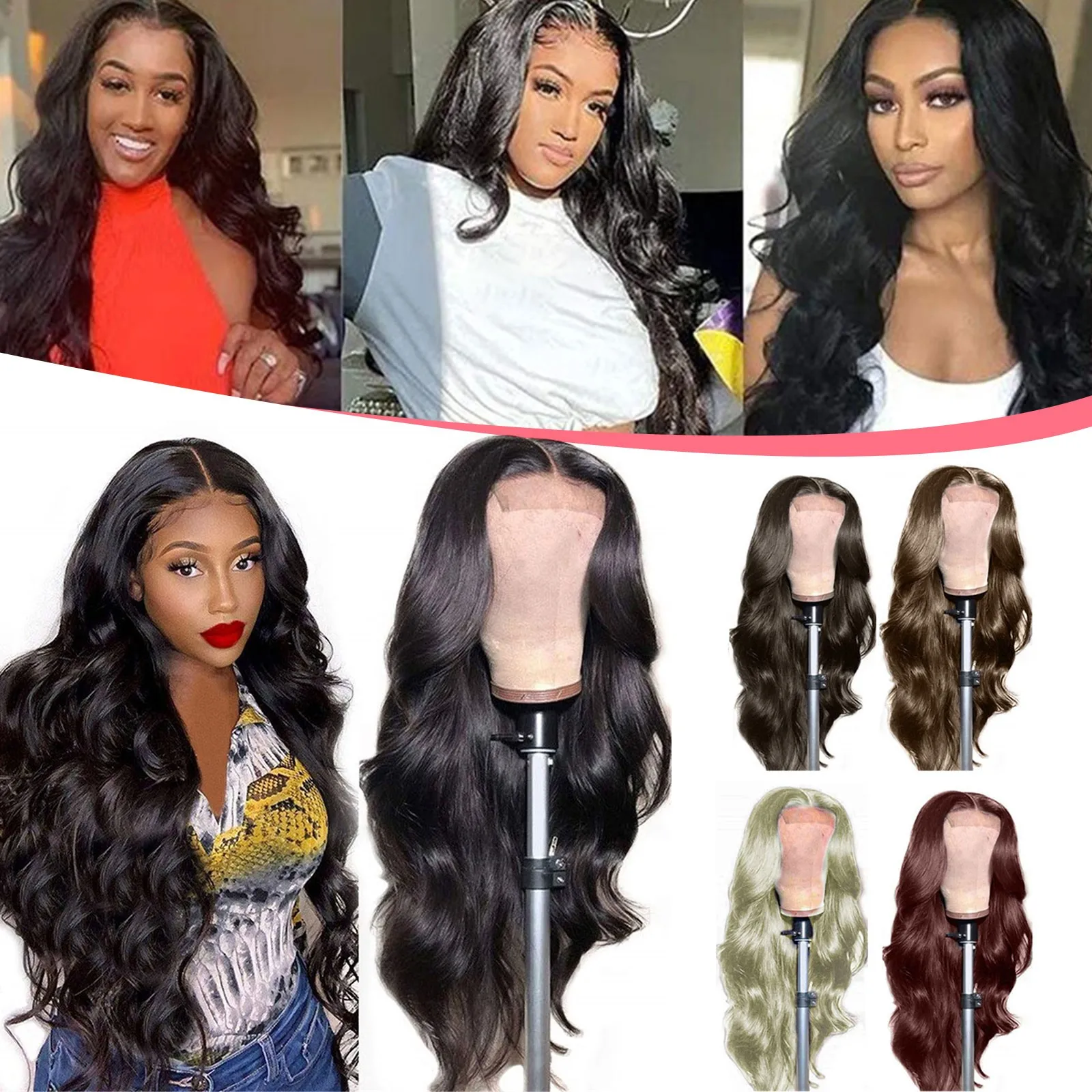 16-24inch Black Long Curly Corn Wig African Wave Full Head Cover Headgear Hair Extension for Women Girls Wig