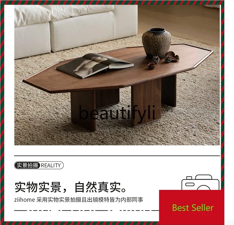 

Solid wood sofa coffee table living room home 2024 new modern simple tea table G1218