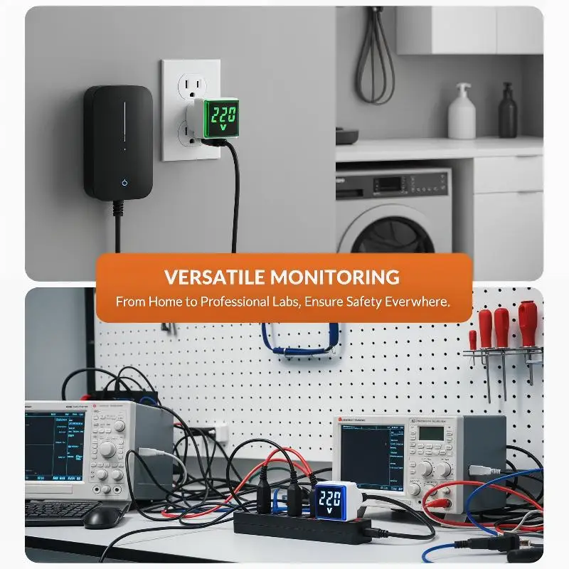 @*LED Digital AC Voltmeter Wide Measurement Range EU Plug 50-500V Voltage Tester for Daily Circuit Maintenance